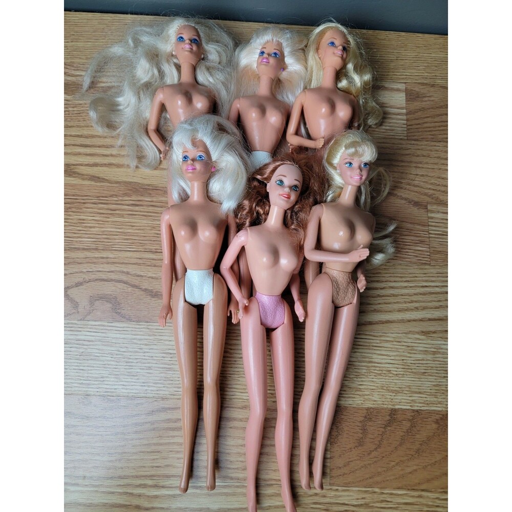 LOT of 6  Vintage Superstar Face Mold Barbie Doll Blonde Hair